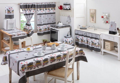 JOGO COZINHA C/ TOALHA 6 CADEIRAS