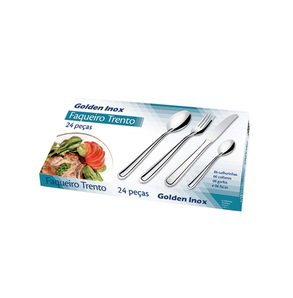 FAQUEIRO GOLDEN INOX 24 PÇS