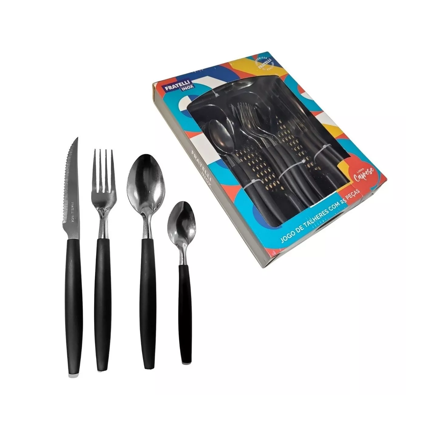 FAQUEIRO INOX CABO PLASTICO FRATELLI 25PÇS