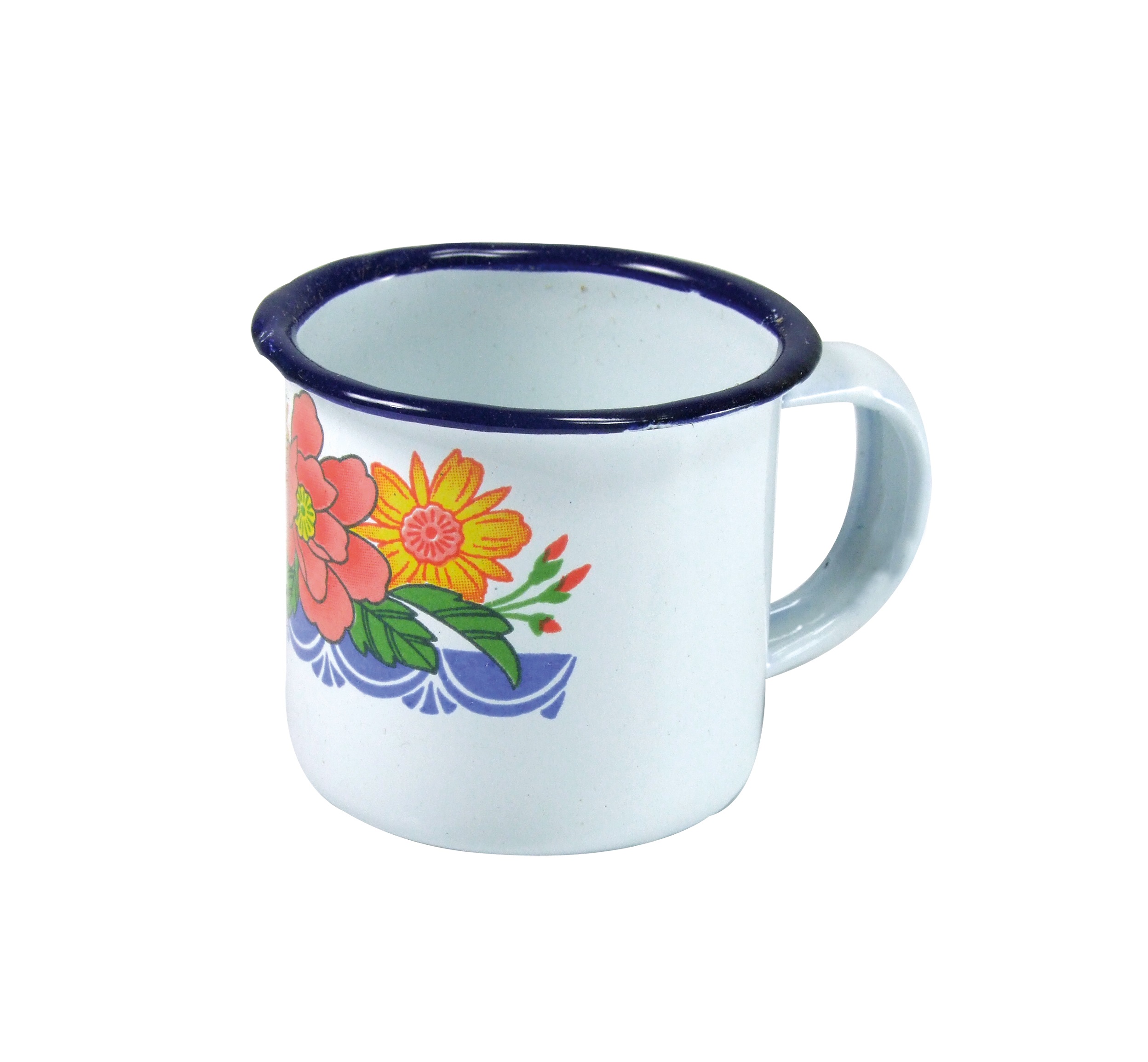 CANECA ESMALTADA DECORADA