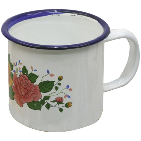 CANECA ESMALTADA DECORADA