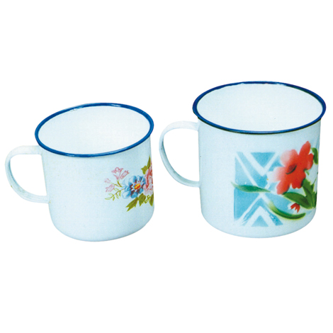 CANECA ESMALTADA DECORADA