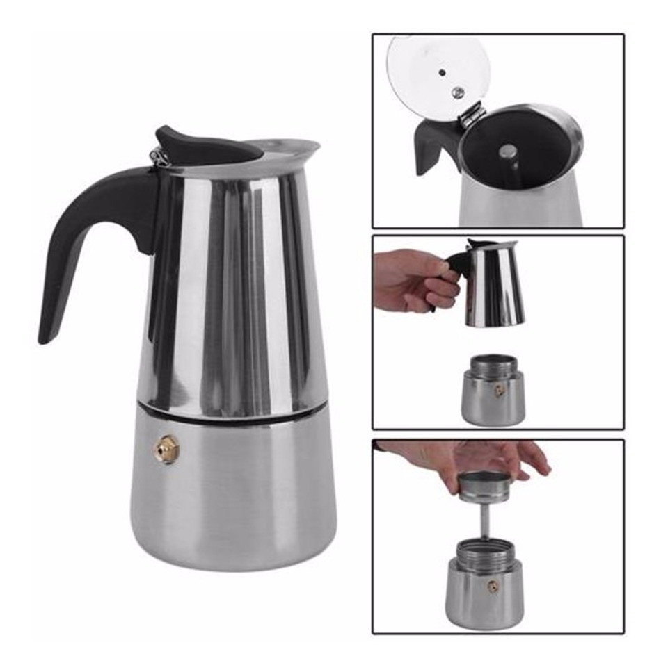 CAFETEIRA ITALIANA INOX LUXO 6 XÍCARAS